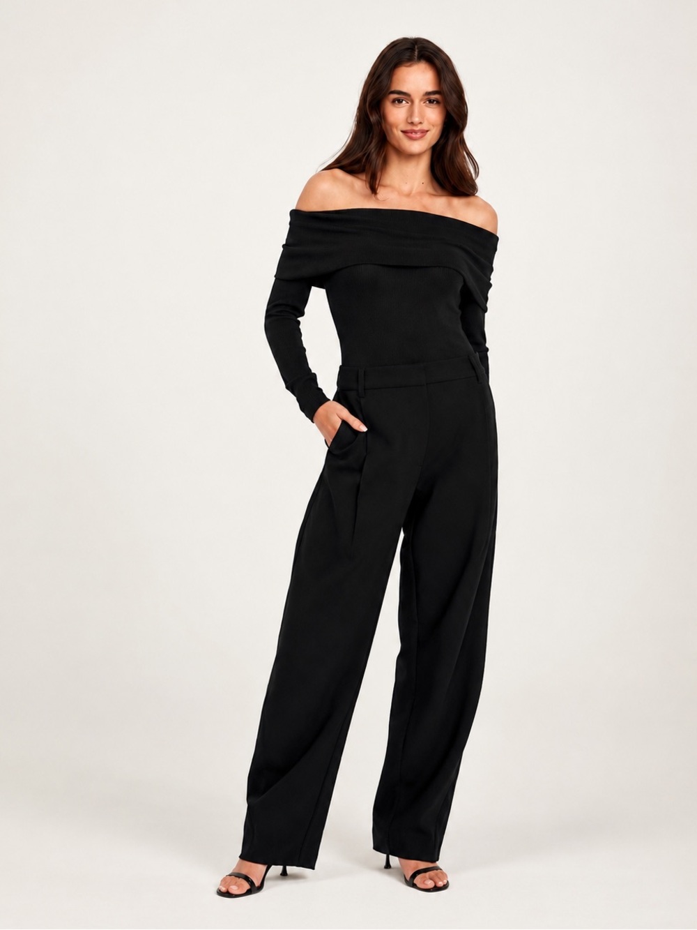 NWOT Old Navy High-Waisted Taylor Barrel Pleated Trouser Black Size 8 Tall